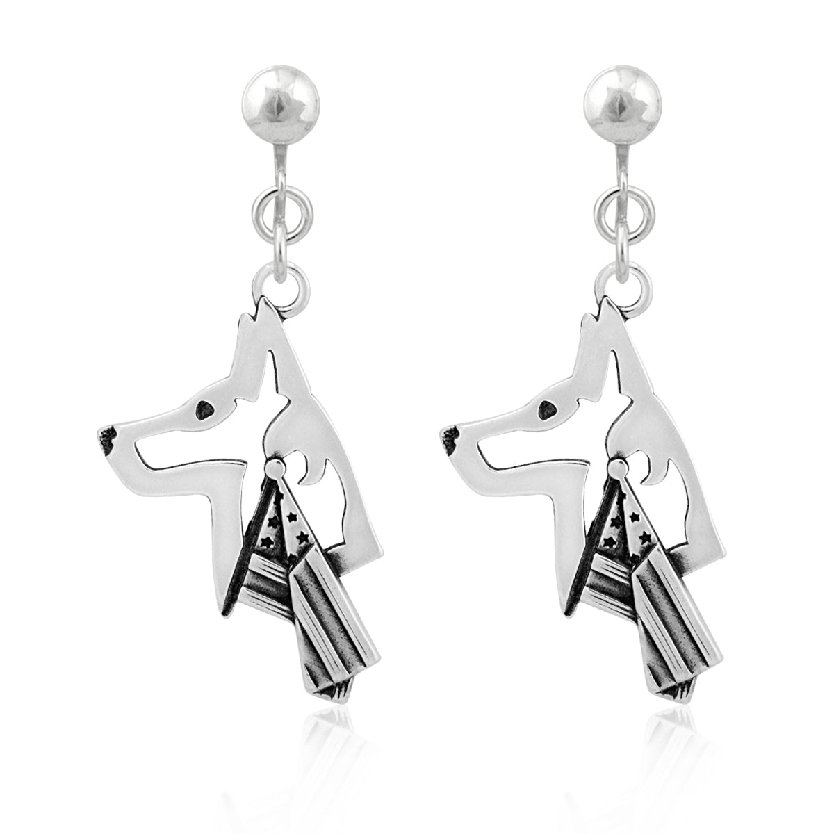 Belgian Malinois Earrings Gifts in Sterling Silver