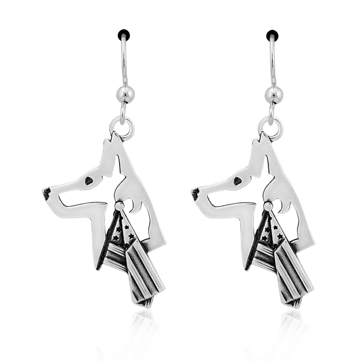 Belgian Malinois Earrings Gifts in Sterling Silver
