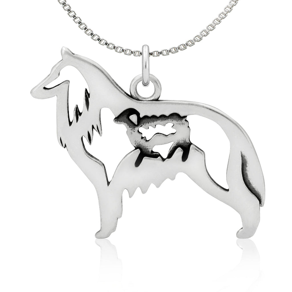 Sterling Silver Belgian Sheepdog Necklace Jewelry