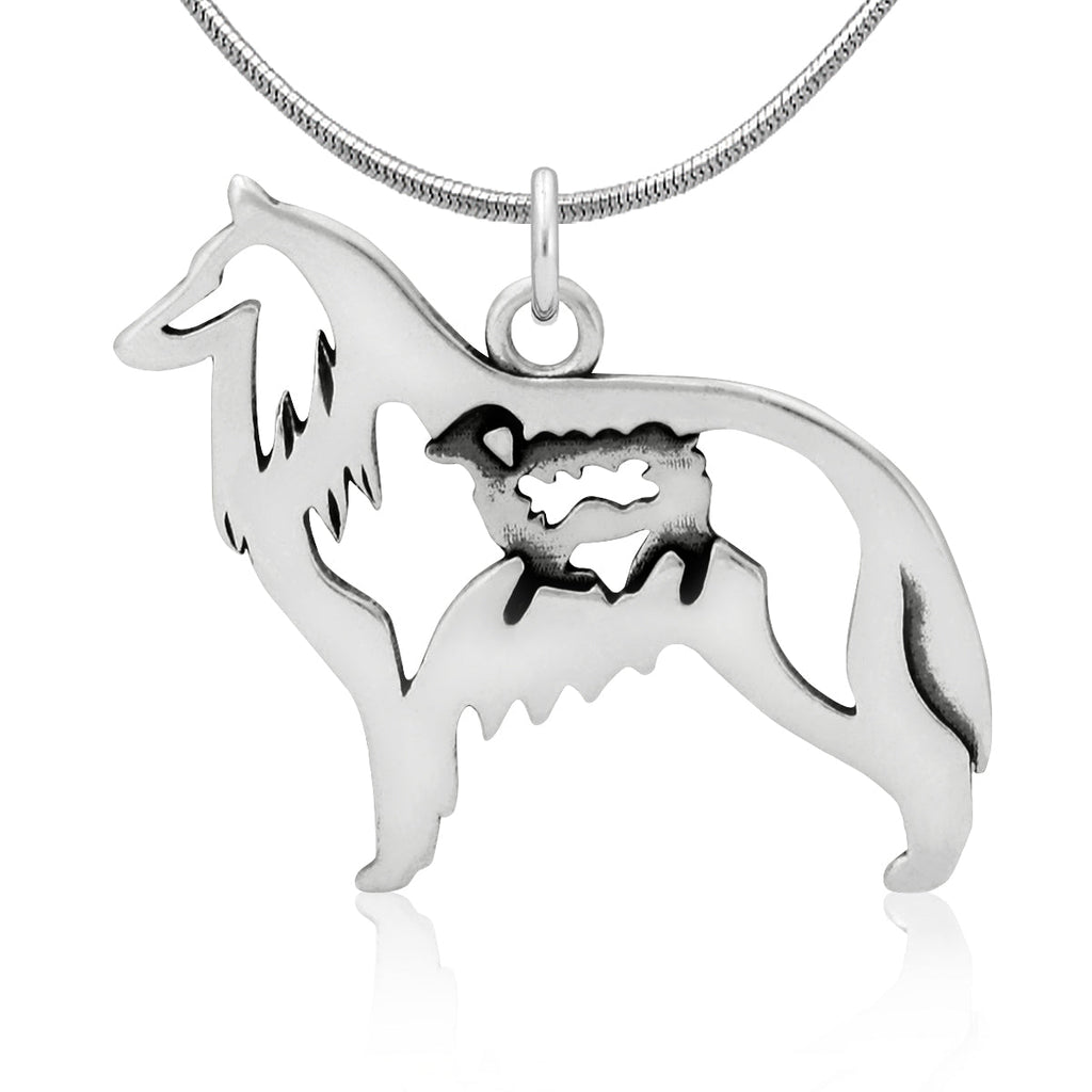 Sterling Silver Belgian Sheepdog Necklace Jewelry