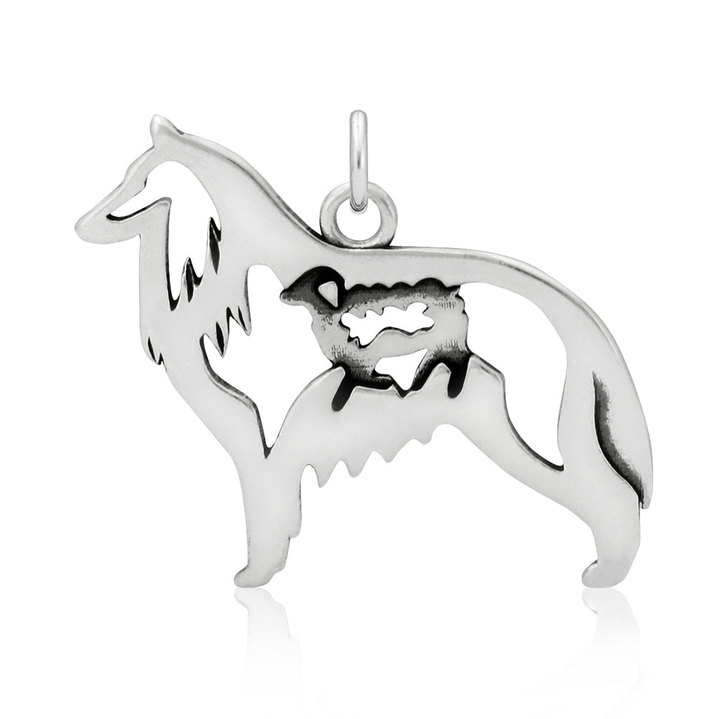 Sterling Silver Belgian Sheepdog Necklace Jewelry