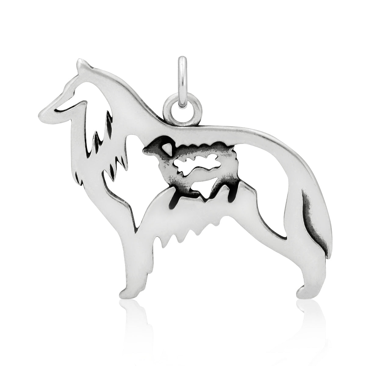 Sterling Silver Belgian Sheepdog Necklace Jewelry