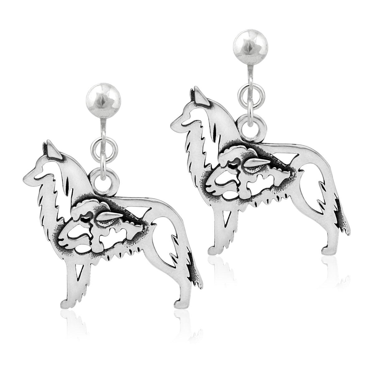 Sterling Silver Belgian Tervuren Earrings