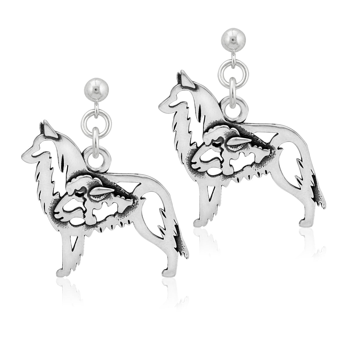 Sterling Silver Belgian Tervuren Earrings