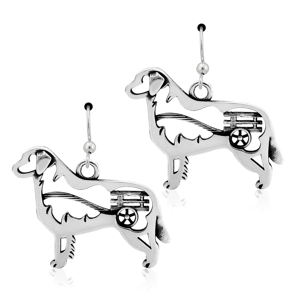 Sterling Silver Bernese Mountain Dog Earrings