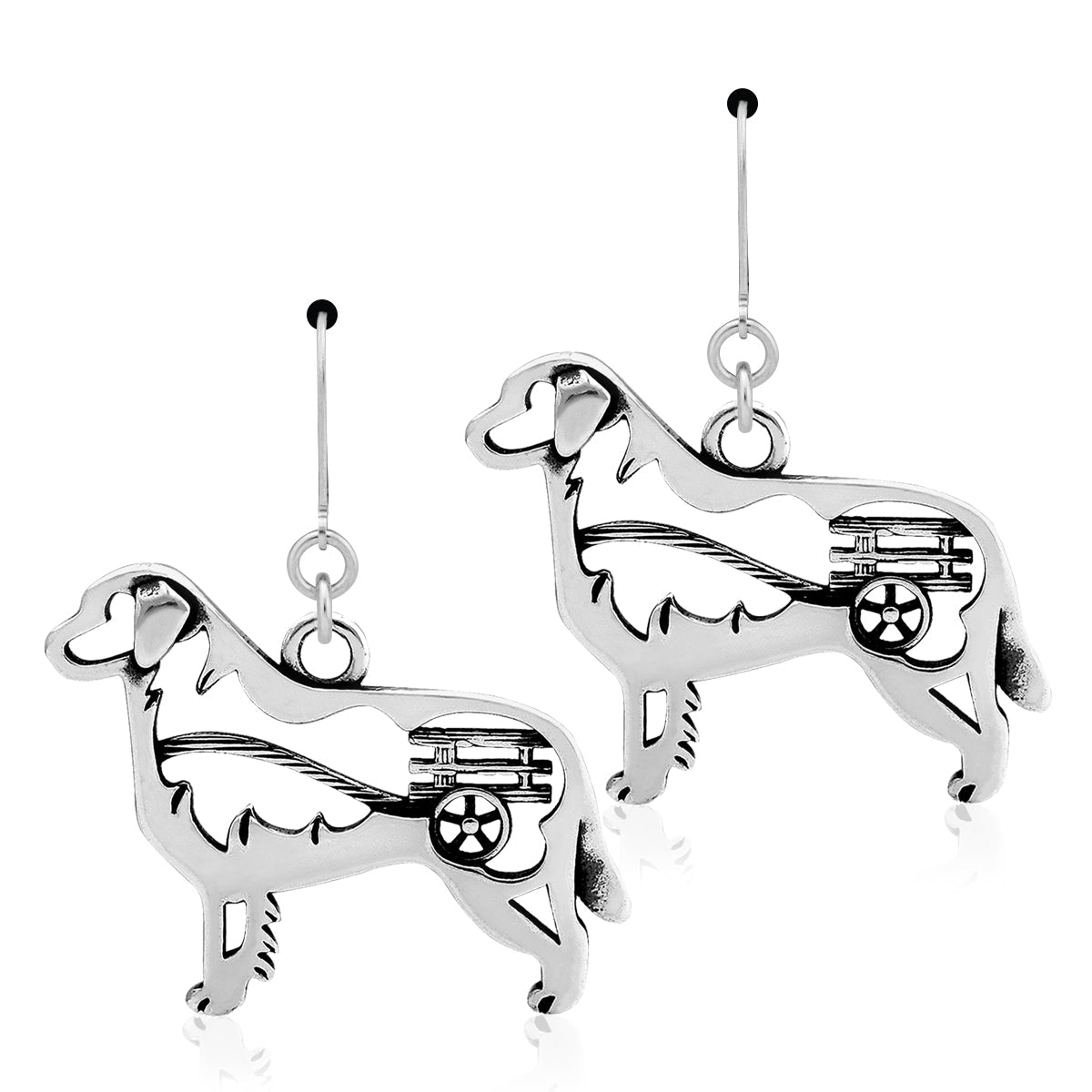 Sterling Silver Bernese Mountain Dog Earrings