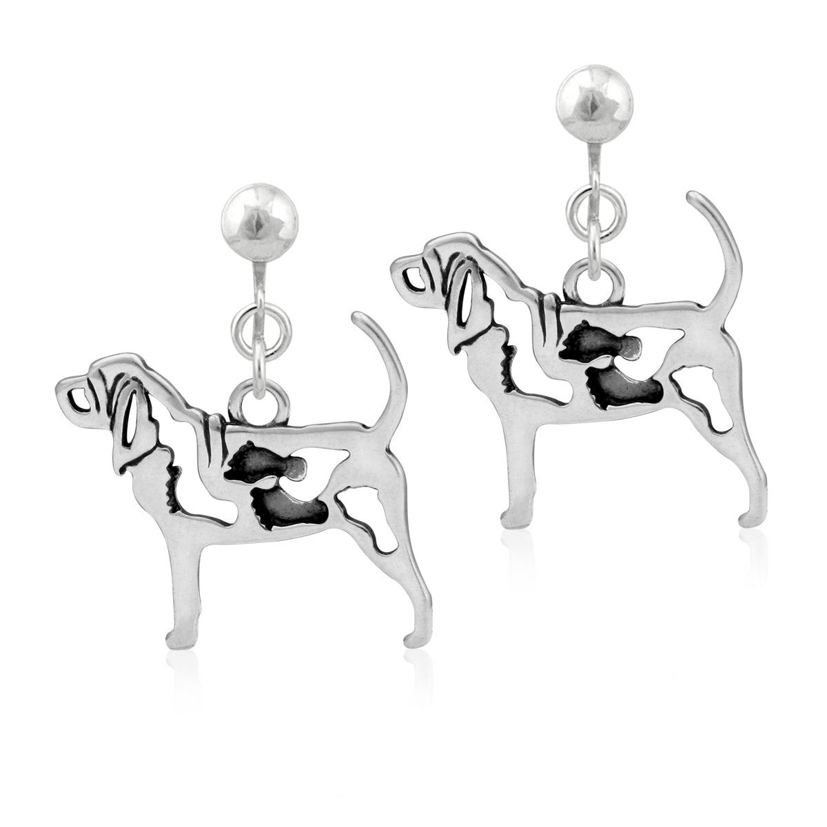 Sterling Silver Bloodhound Earrings