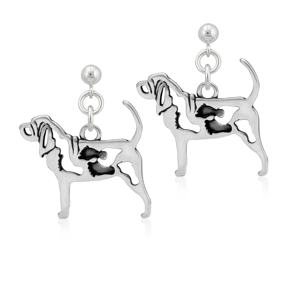 Sterling Silver Bloodhound Earrings