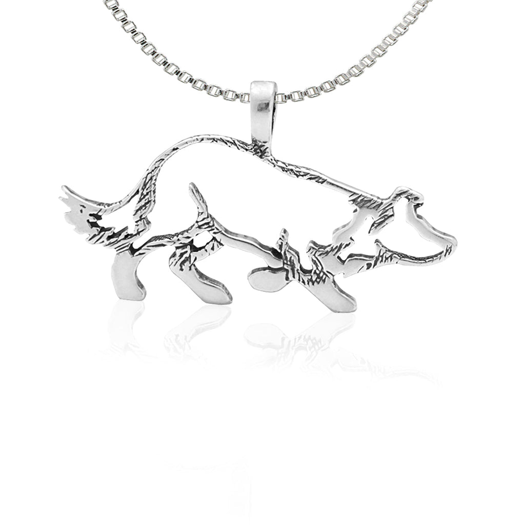 Sterling Silver Border Collie Necklace Jewelry