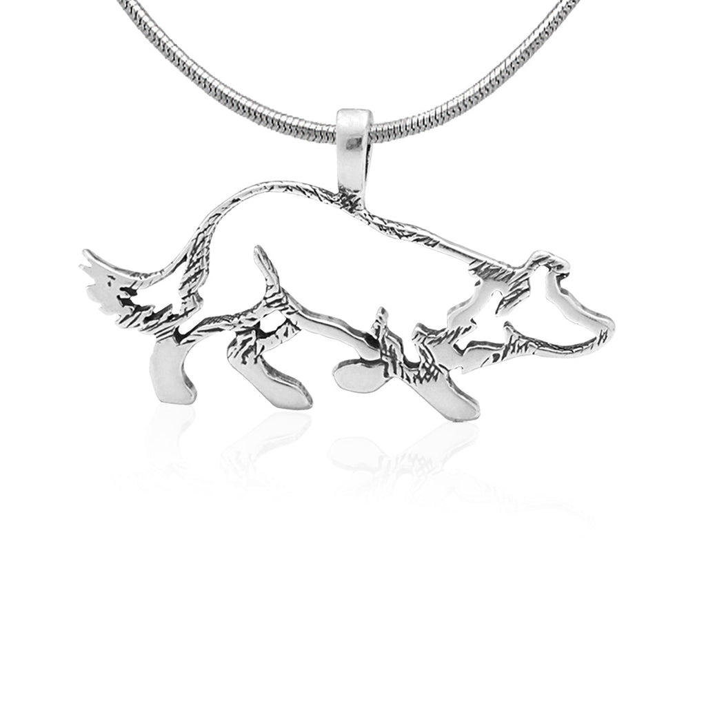 Sterling Silver Border Collie Necklace Jewelry