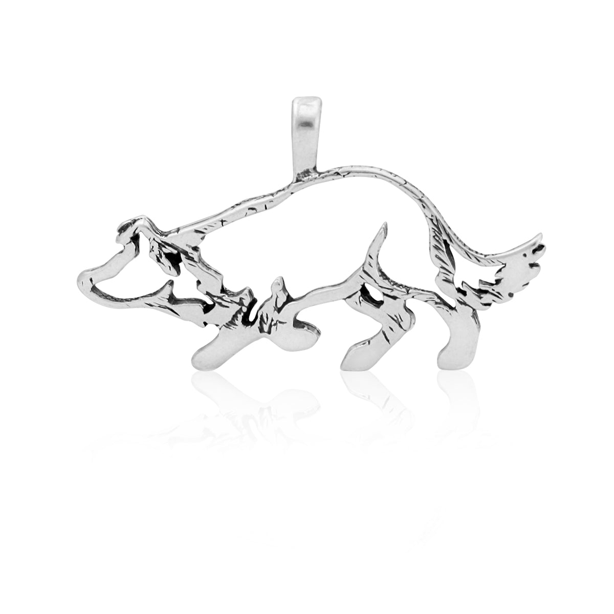 Sterling Silver Border Collie Necklace Jewelry
