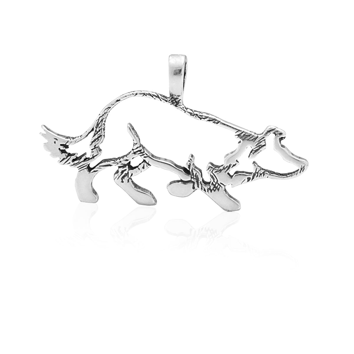Sterling Silver Border Collie Necklace Jewelry