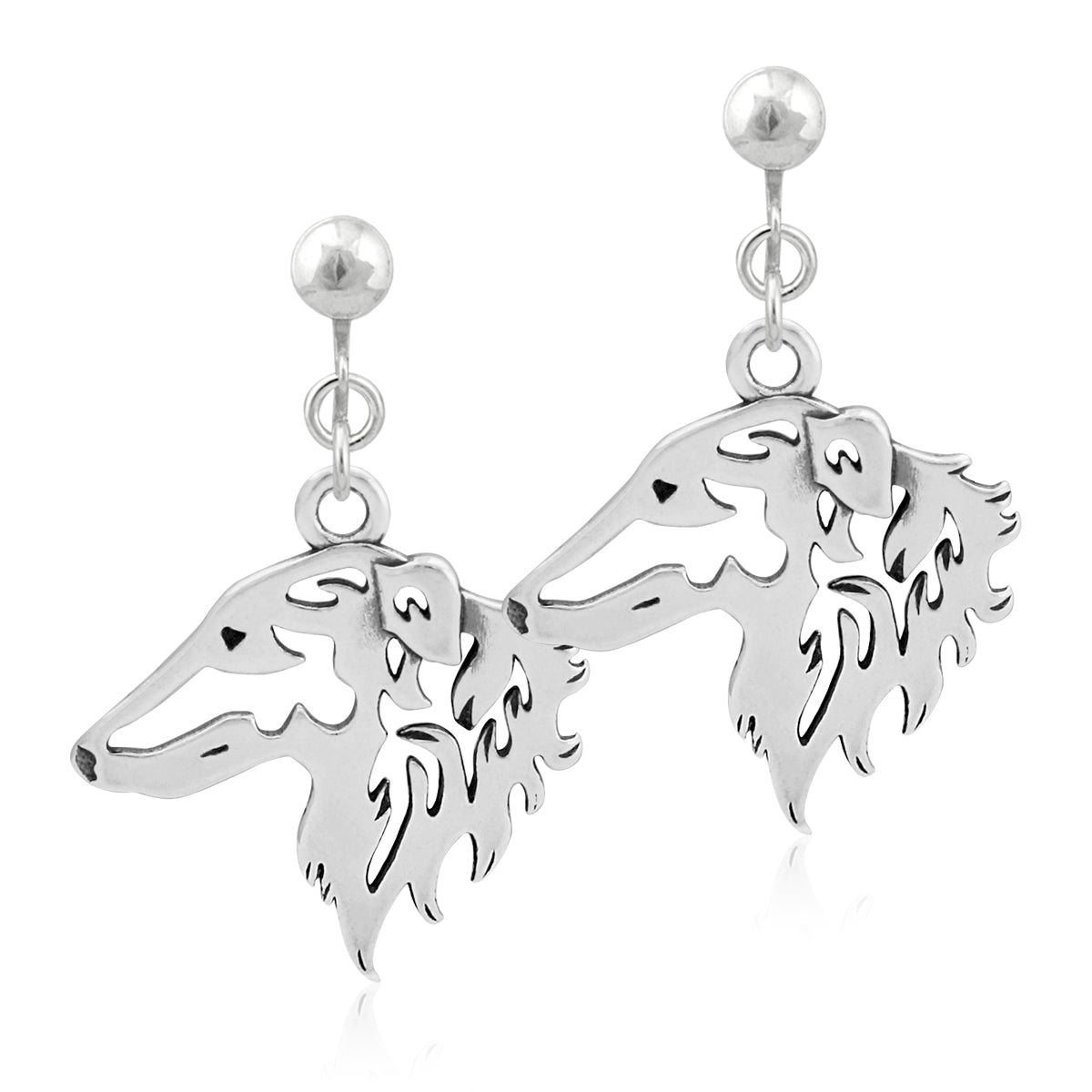 Borzoi Earrings in Sterling Silver