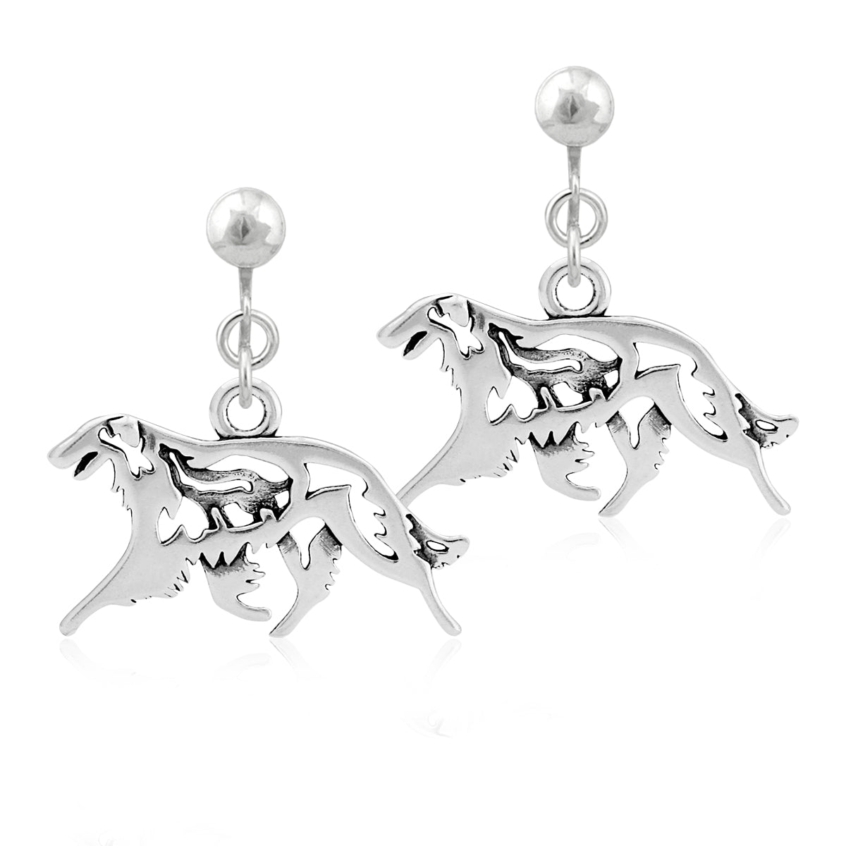 Sterling Silver Borzoi Earrings