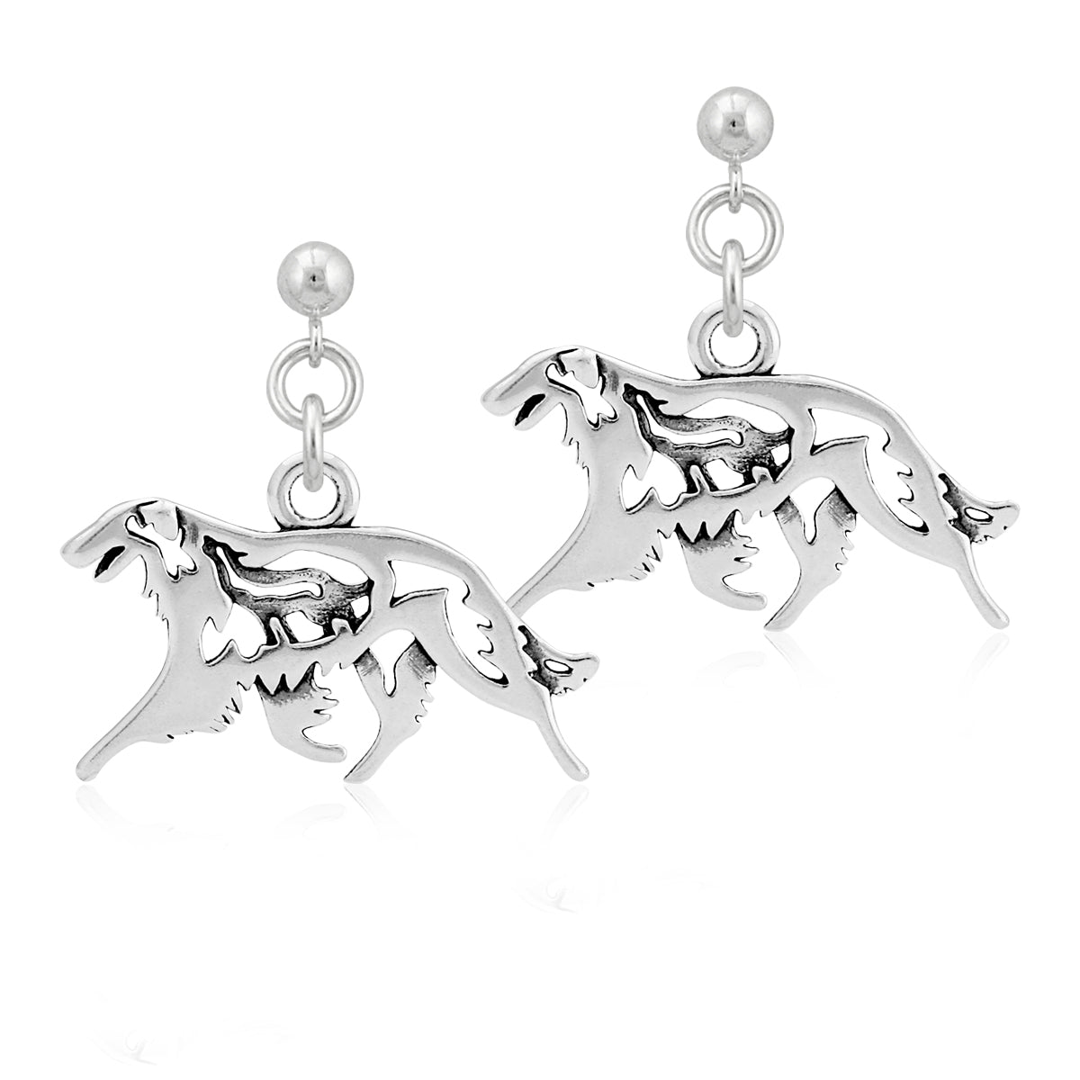 Sterling Silver Borzoi Earrings
