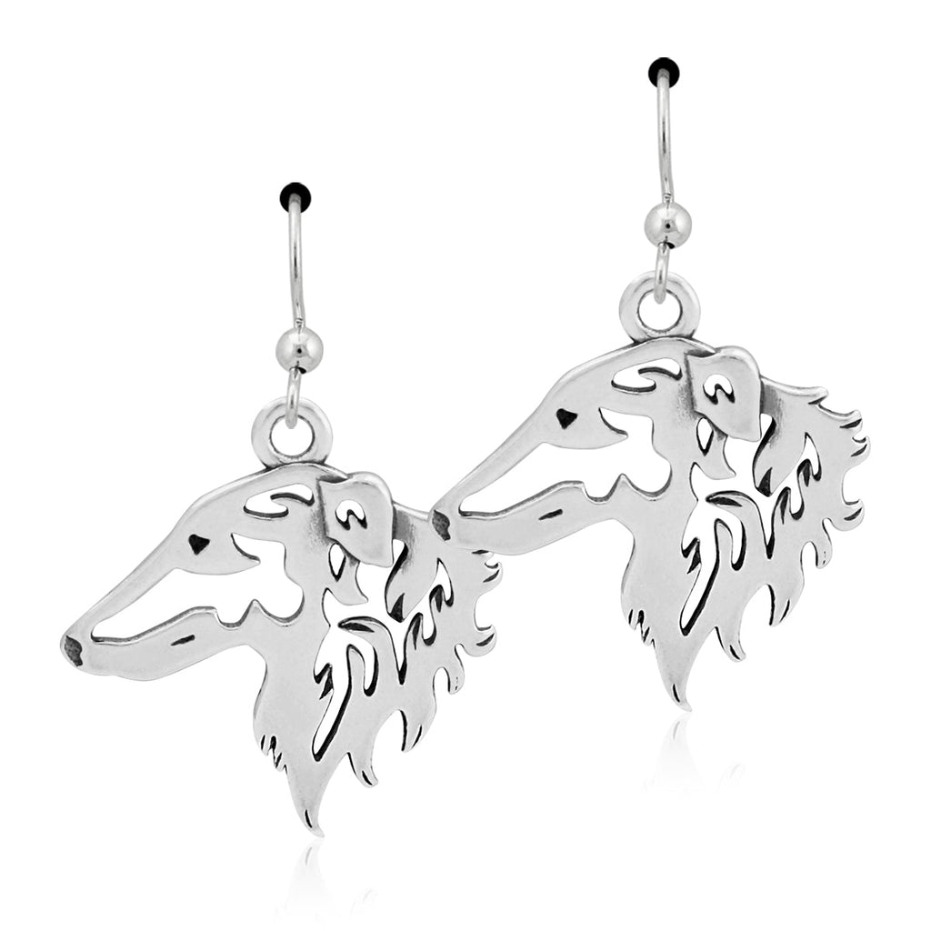 Borzoi Earrings in Sterling Silver