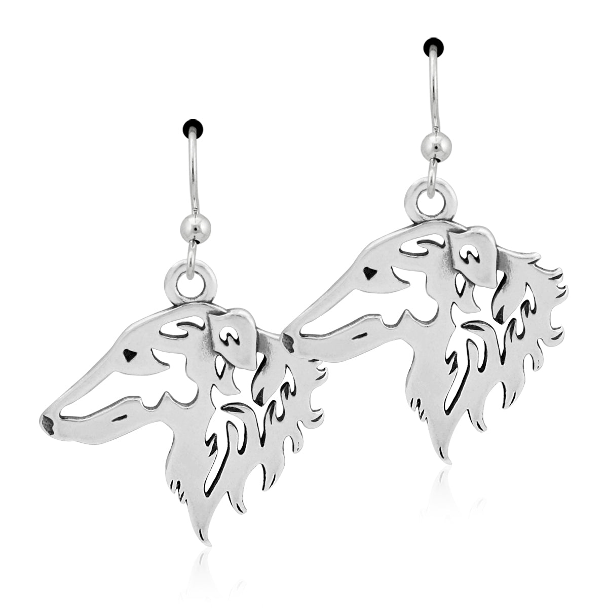Borzoi Earrings in Sterling Silver