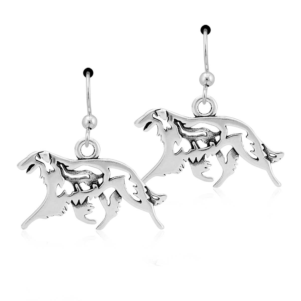 Sterling Silver Borzoi Earrings