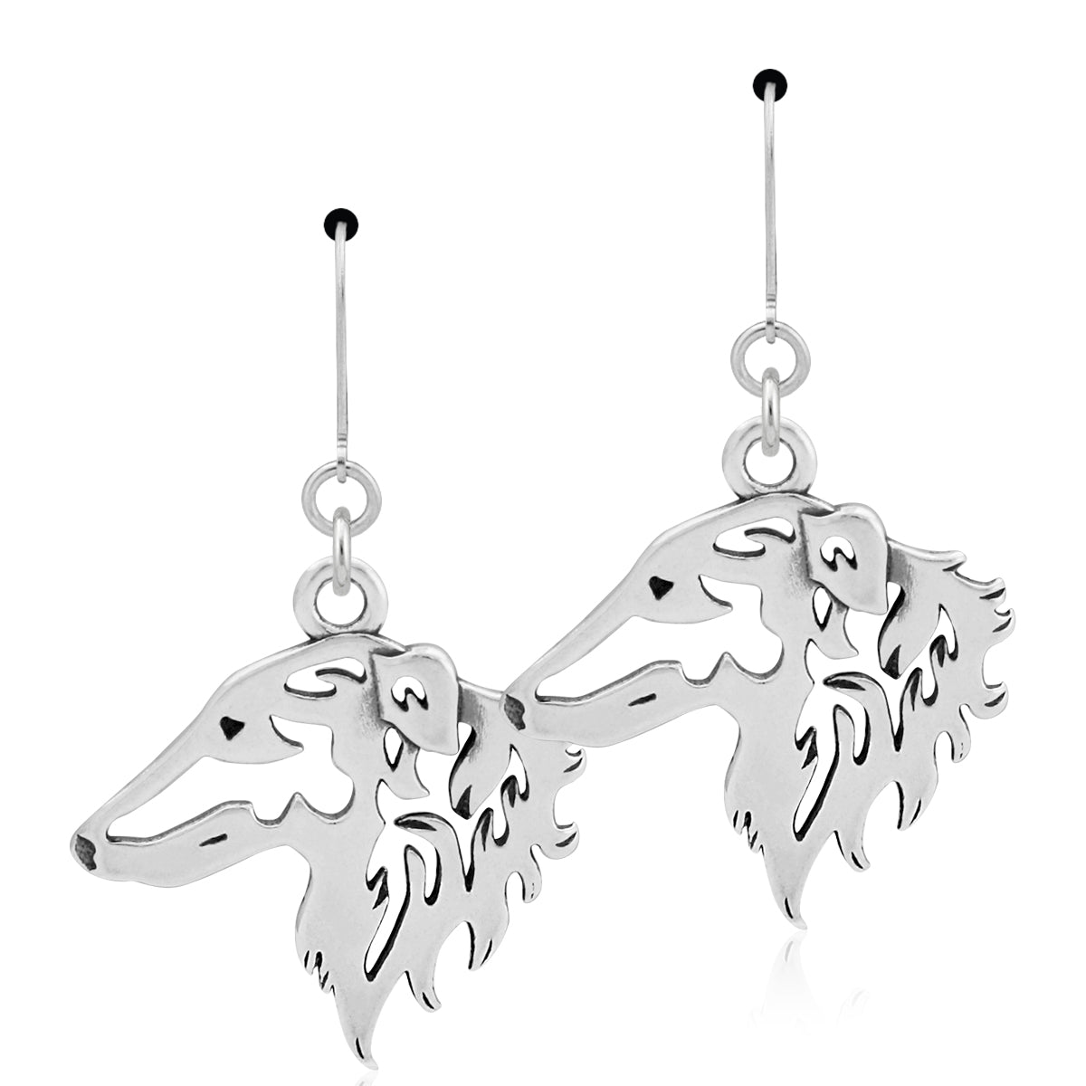 Borzoi Earrings in Sterling Silver