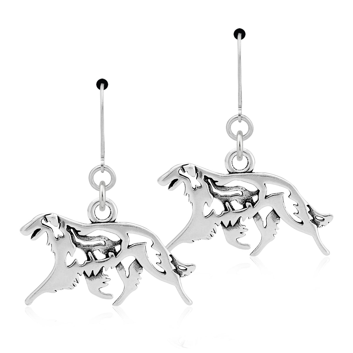 Sterling Silver Borzoi Earrings