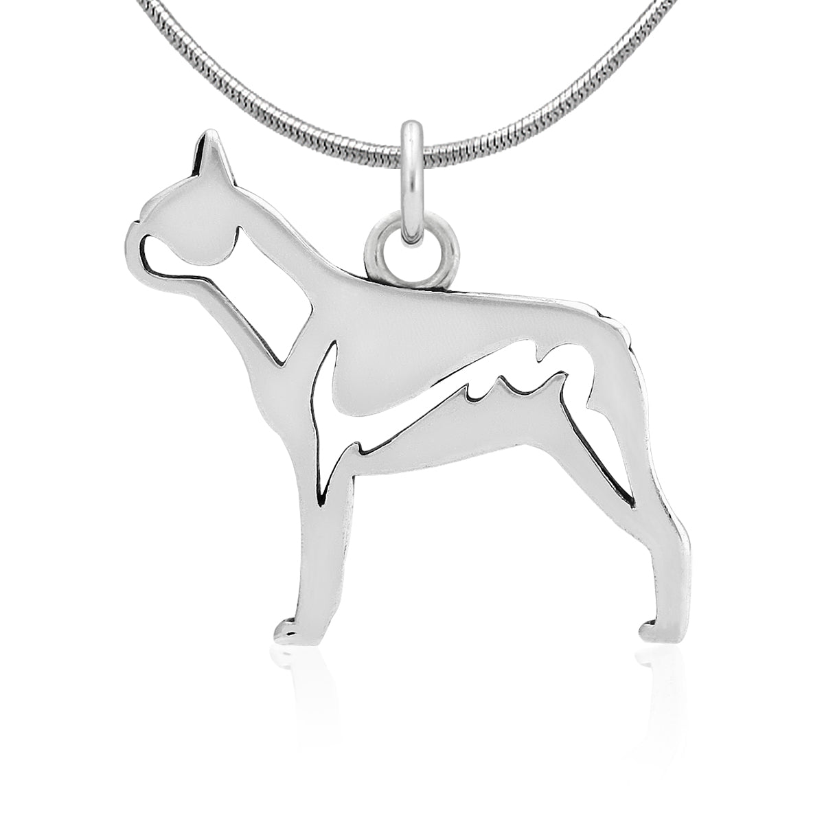 Sterling Silver Boston Terrier Necklace Jewelry