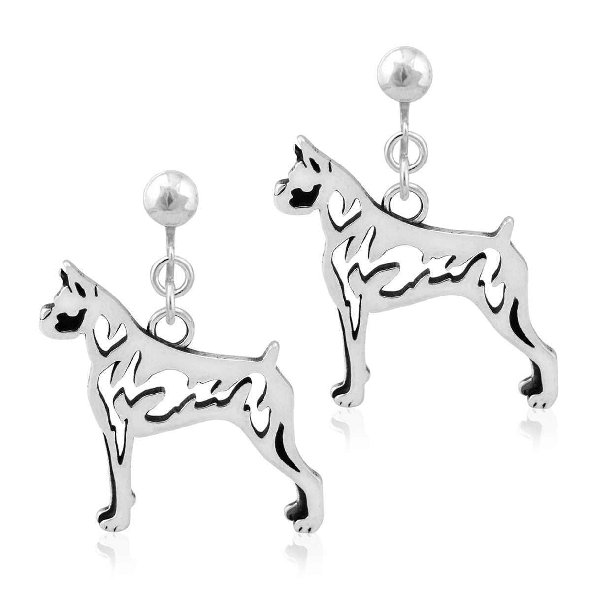 Sterling Silver Boxer Earrings