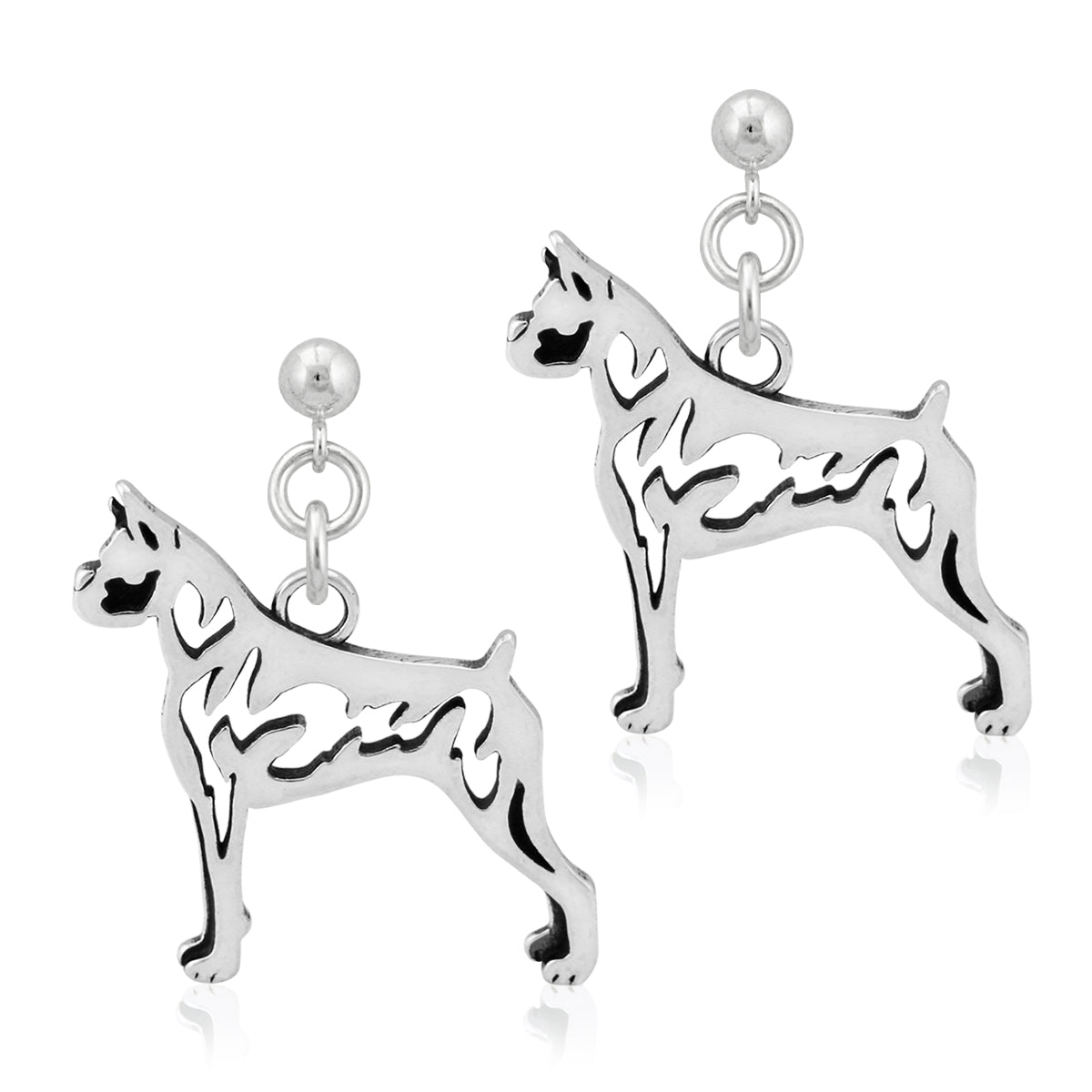 Sterling Silver Boxer Earrings
