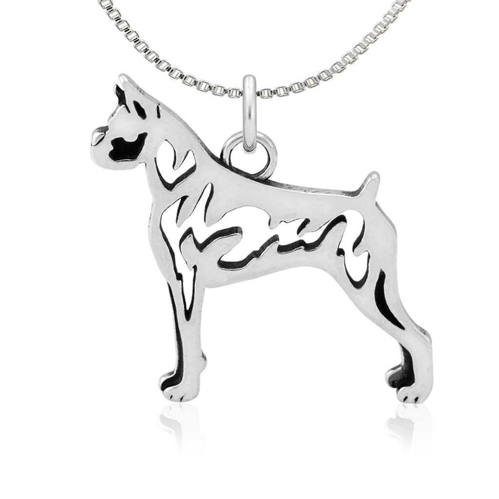 Sterling Silver Boxer Necklace Jewelry
