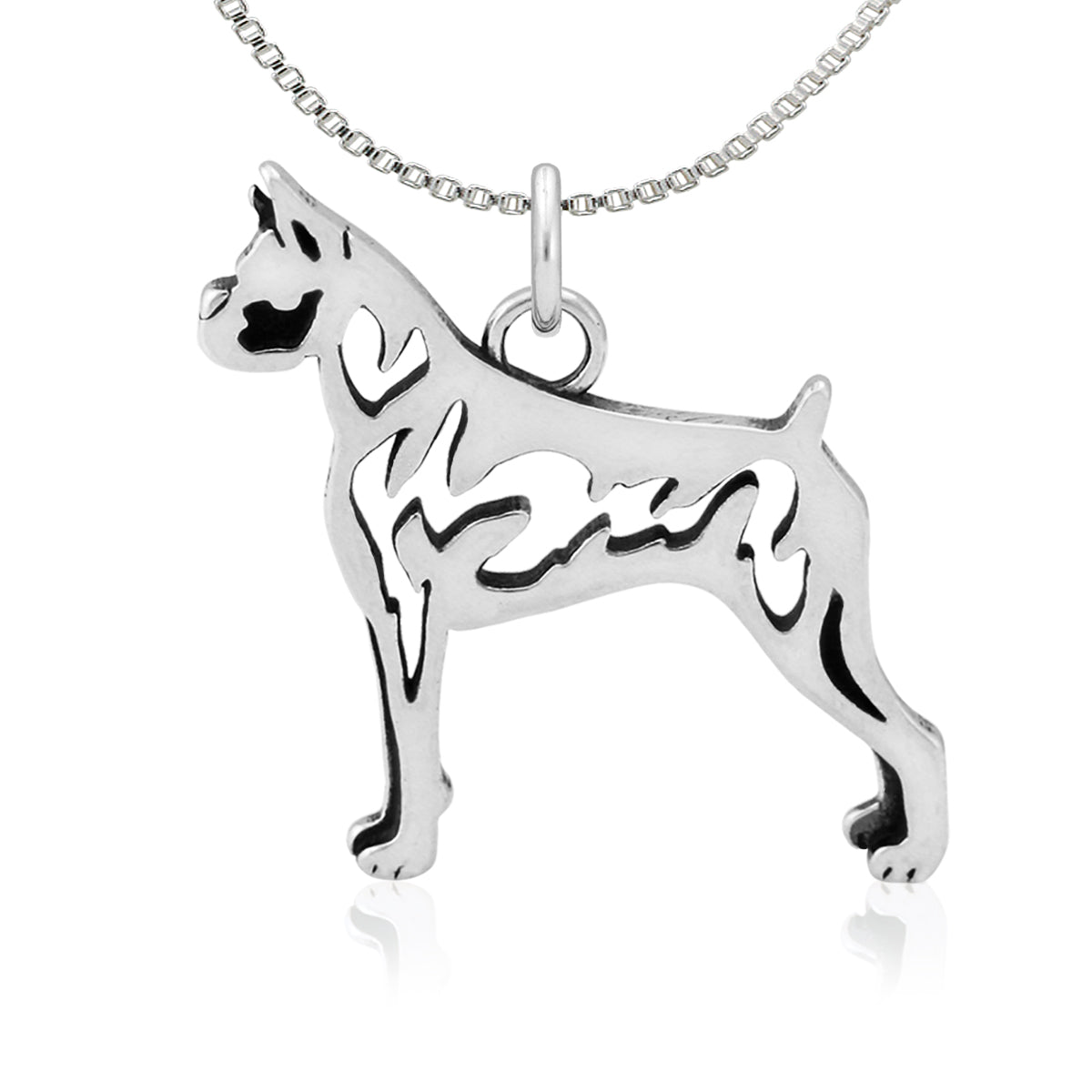 Sterling Silver Boxer Necklace Jewelry