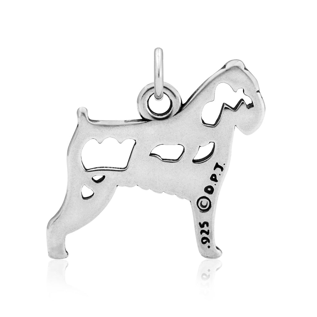 Sterling Silver Brussels Griffon Necklace Jewelry, Rough Coat