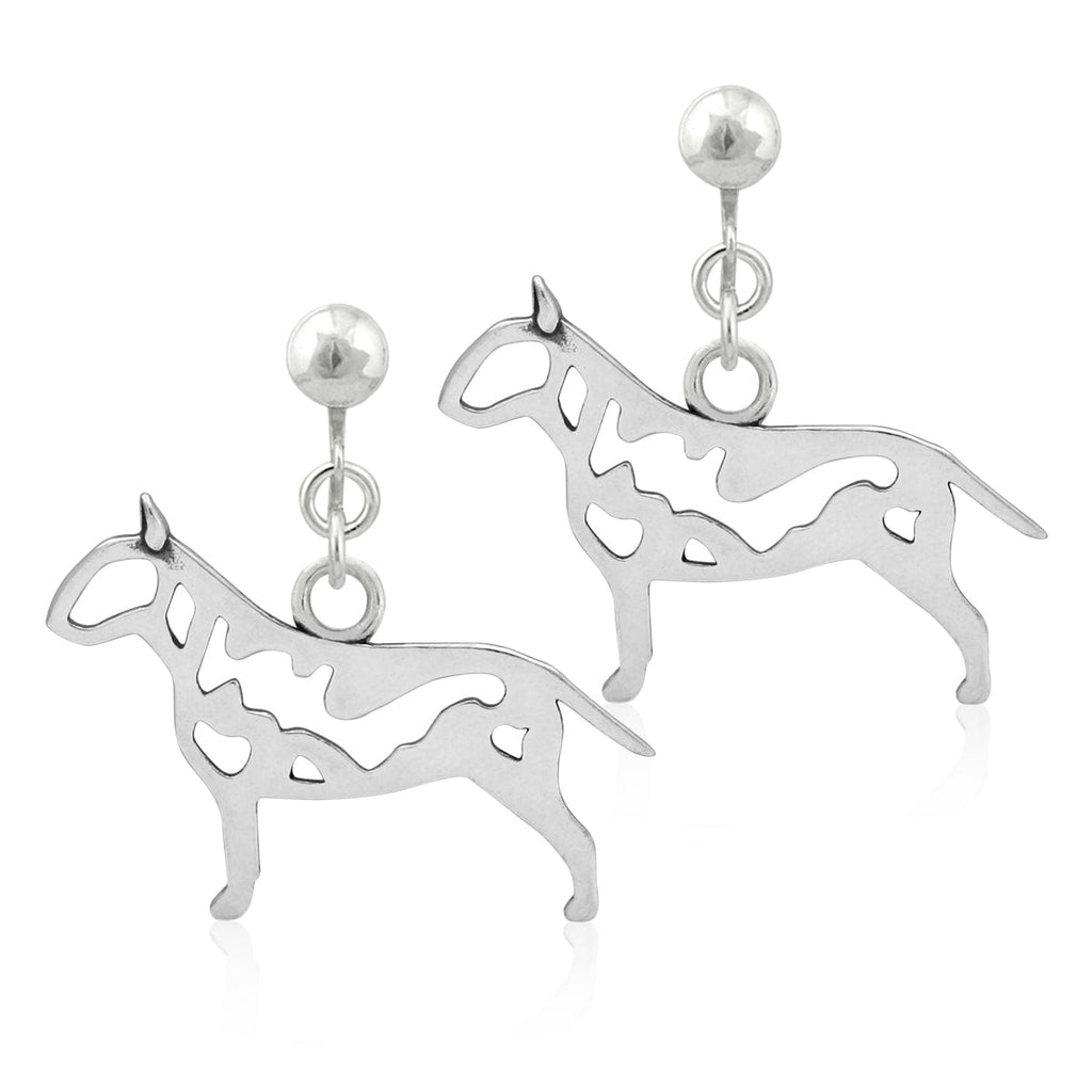 Sterling Silver Bull Terrier Earrings