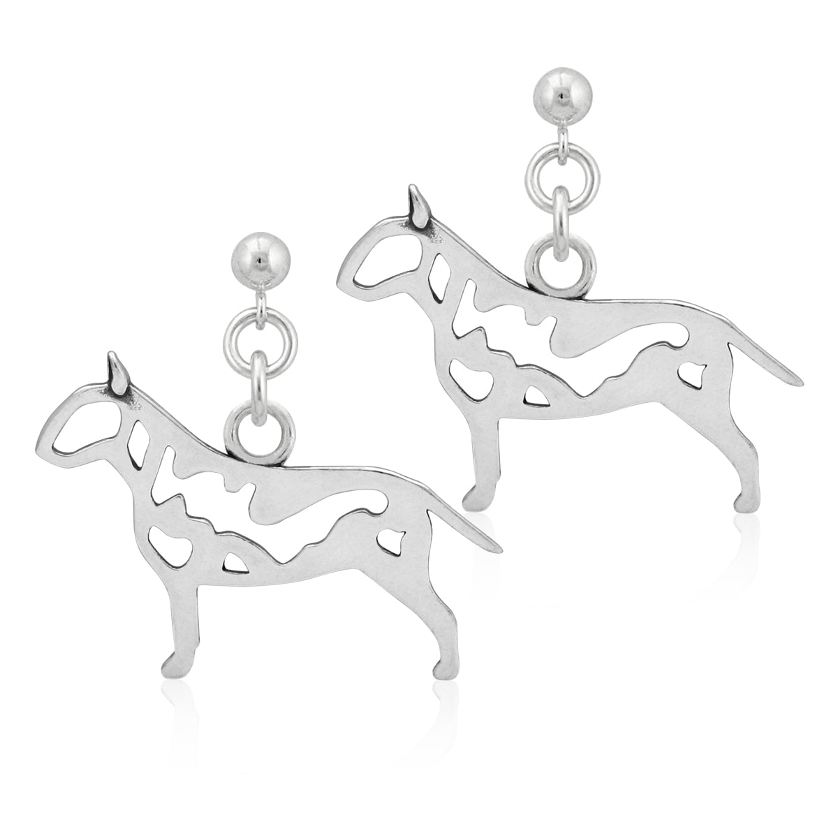 Sterling Silver Bull Terrier Earrings