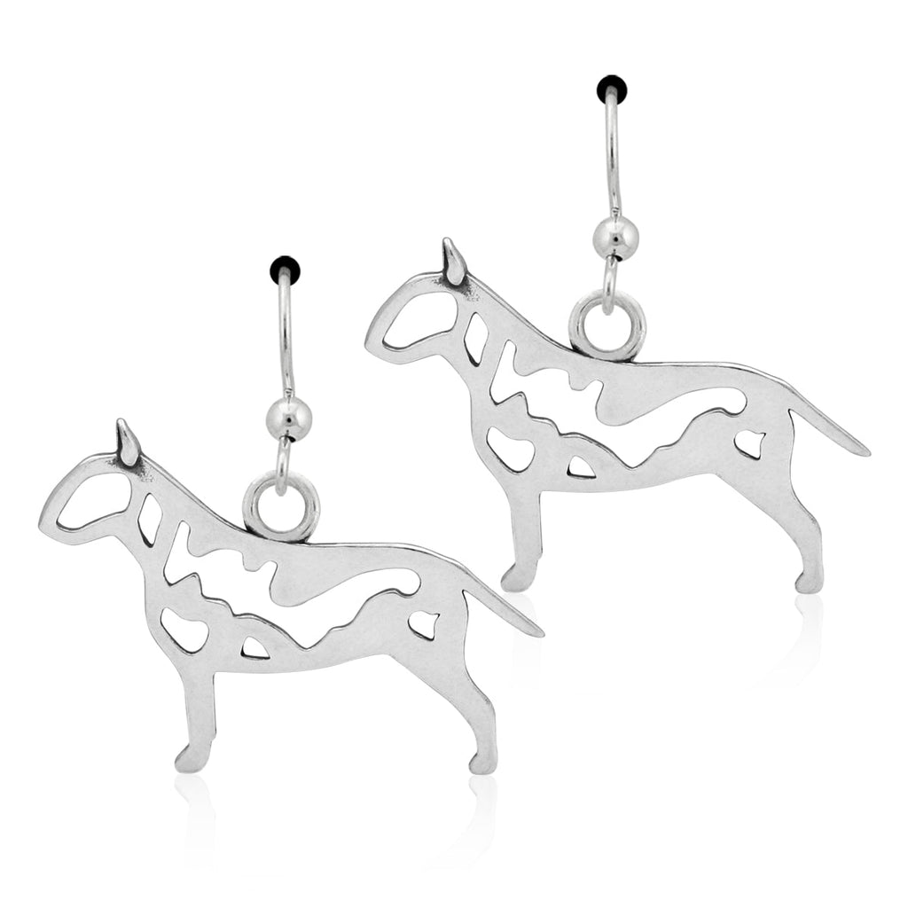 Sterling Silver Bull Terrier Earrings