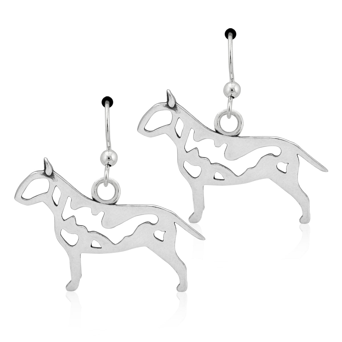 Sterling Silver Bull Terrier Earrings