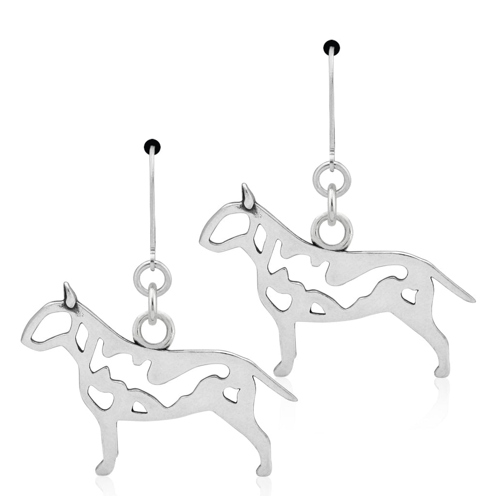 Sterling Silver Bull Terrier Earrings