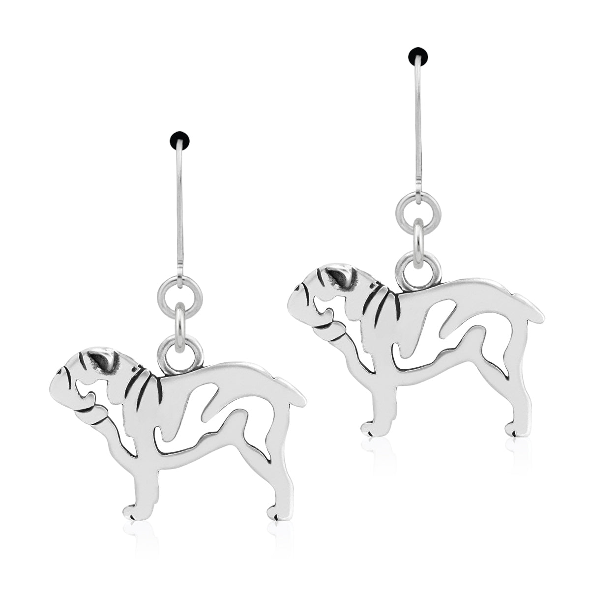 Sterling Silver Bulldog Earrings
