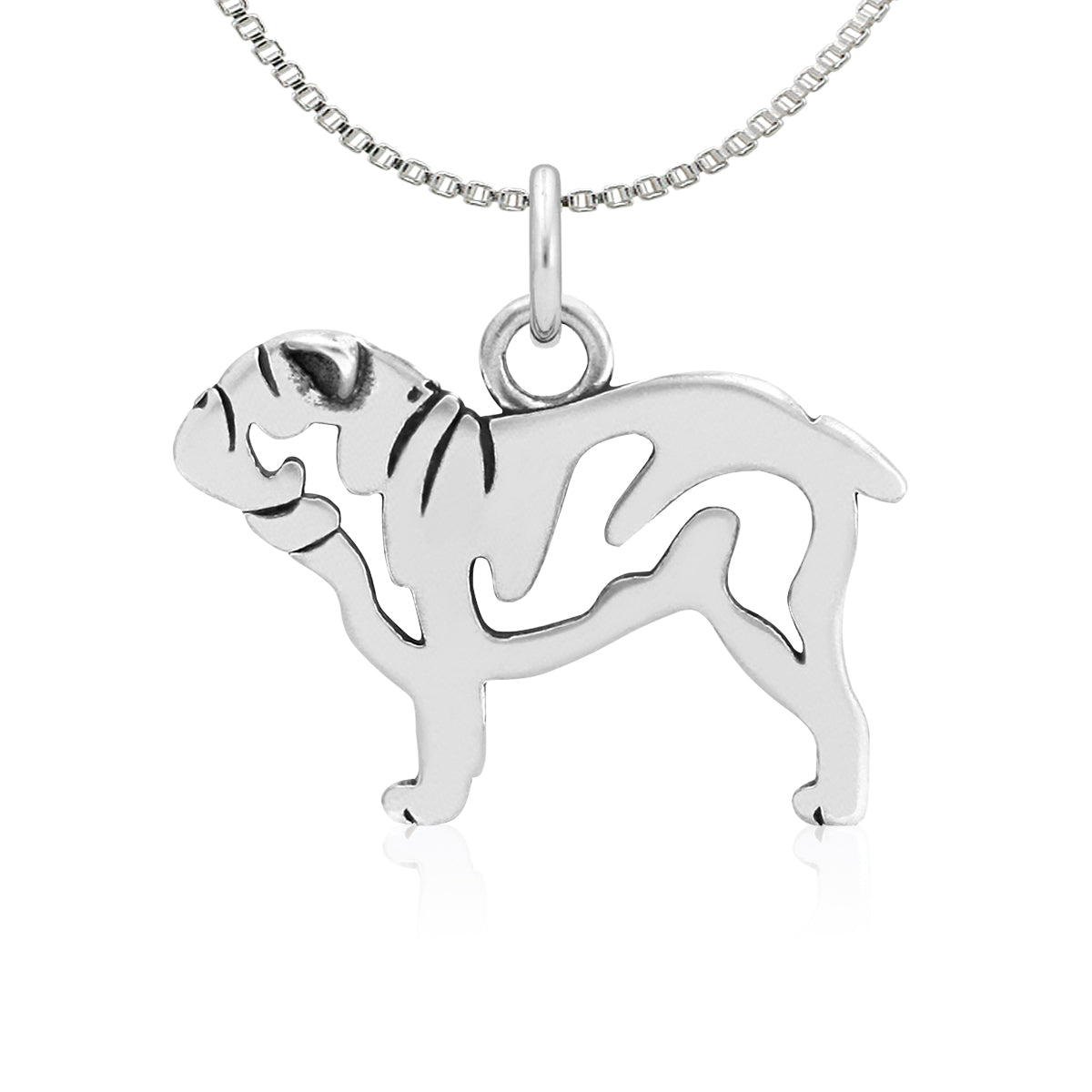 Sterling Silver Bulldog Necklace Jewelry
