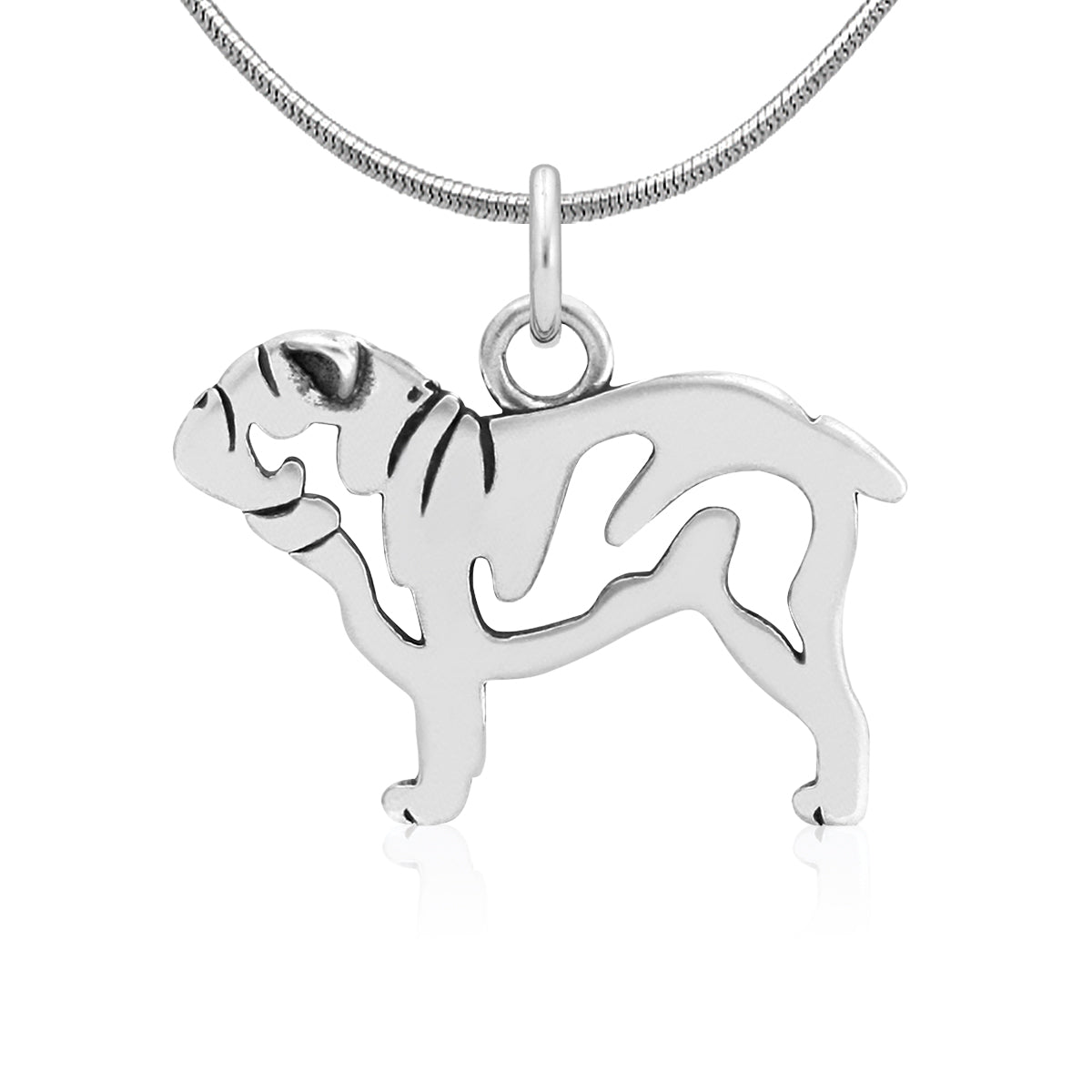 Sterling Silver Bulldog Necklace Jewelry