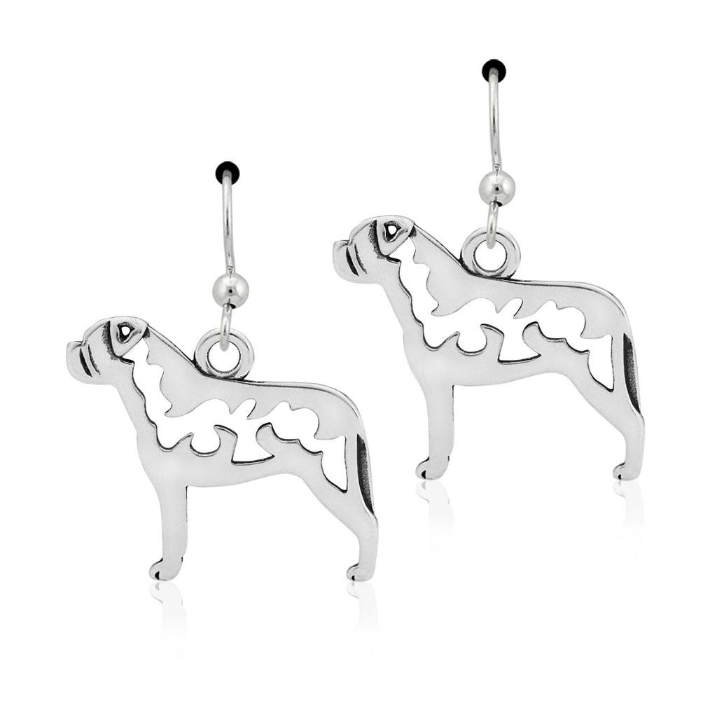 Sterling Silver Bullmastiff Earrings