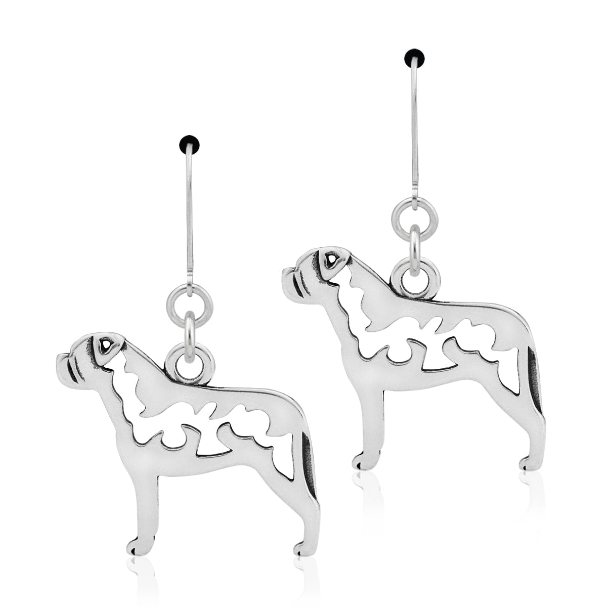Sterling Silver Bullmastiff Earrings