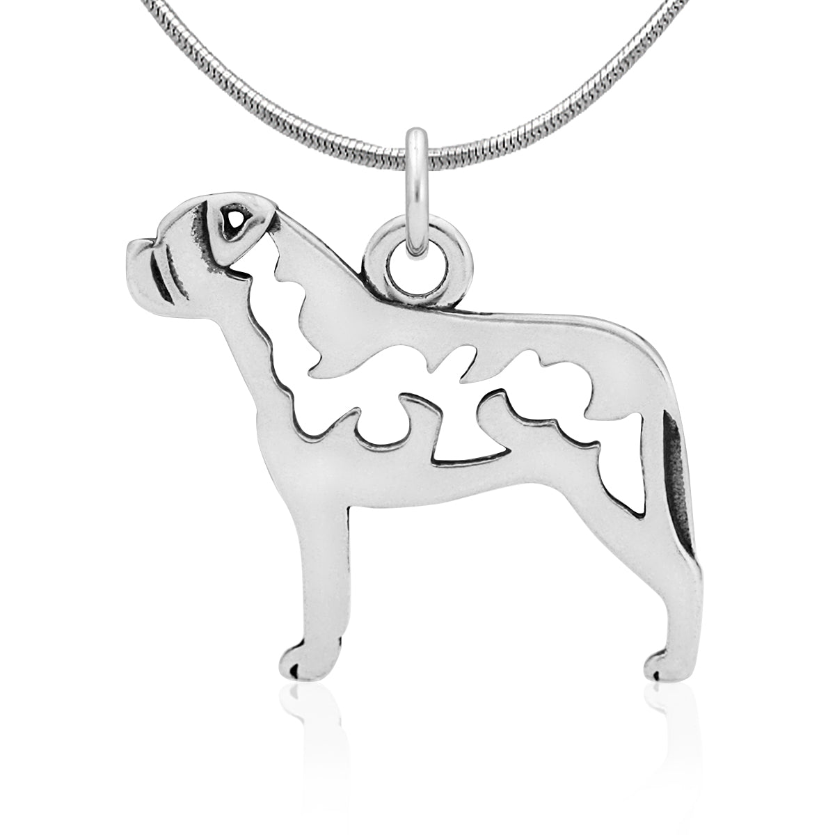 Sterling Silver Bullmastiff Necklace Jewelry