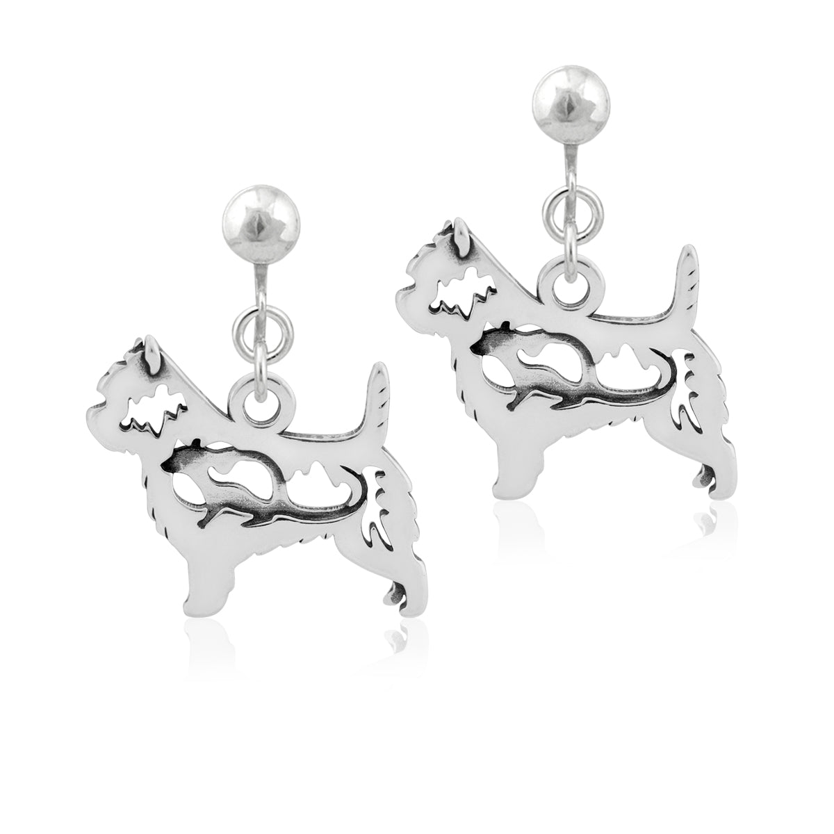 Sterling Silver Cairn Terrier Earrings