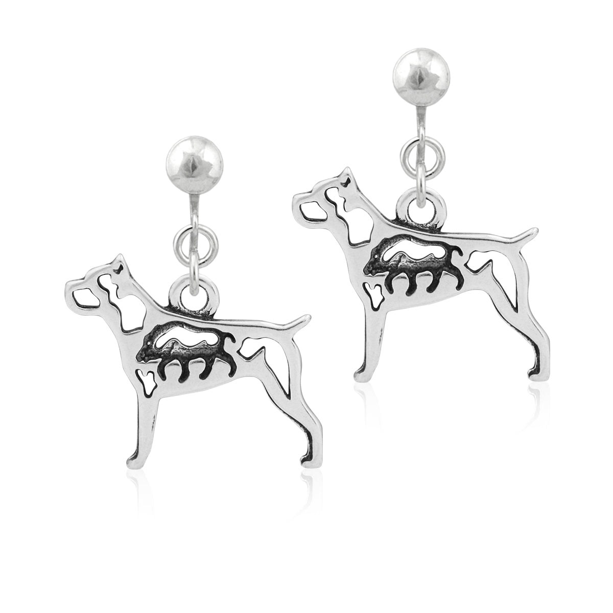 Sterling Silver Cane Corso Earrings