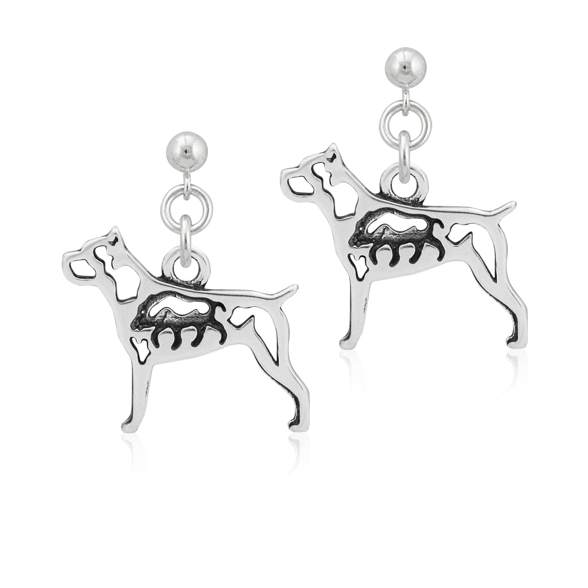 Sterling Silver Cane Corso Earrings