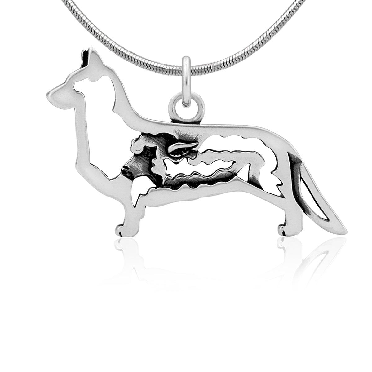 Sterling Silver Cardigan Welsh Corgi Necklace Jewelry