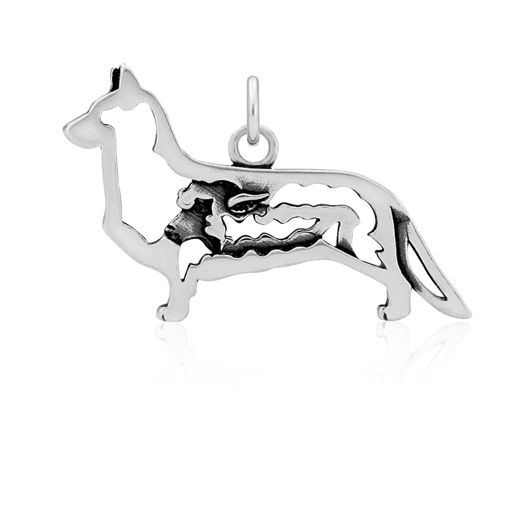 Sterling Silver Cardigan Welsh Corgi Necklace Jewelry