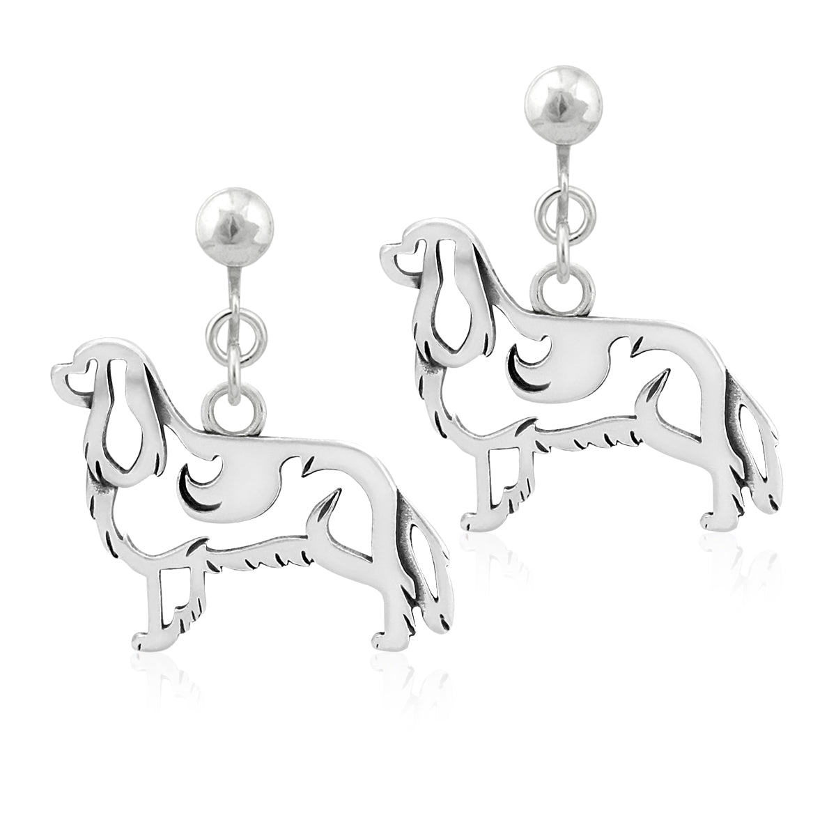 Sterling Silver Cavalier King Charles Spaniel Earrings