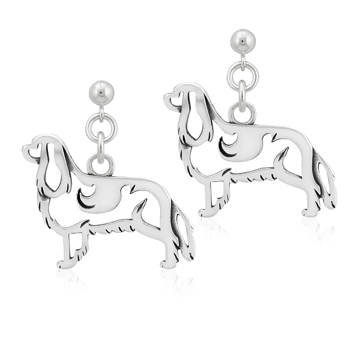 Sterling Silver Cavalier King Charles Spaniel Earrings