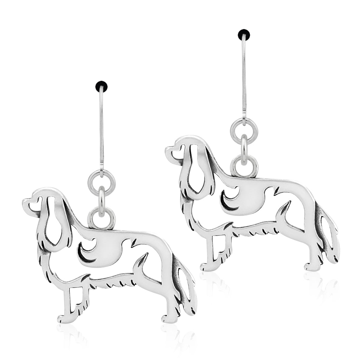 Sterling Silver Cavalier King Charles Spaniel Earrings