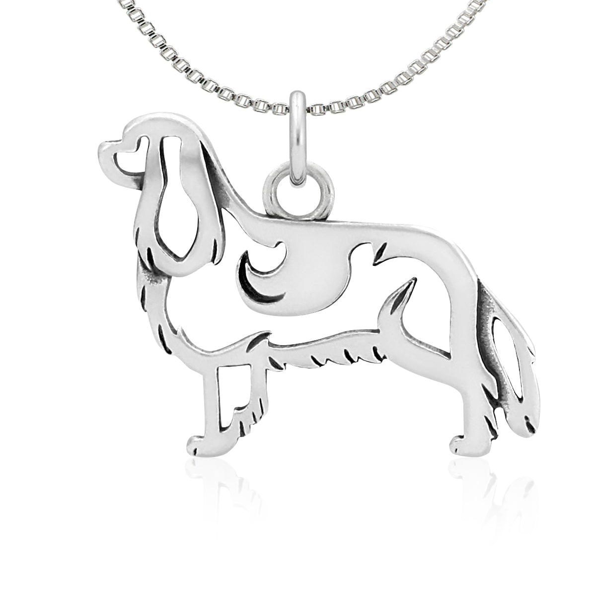 Sterling Silver Cavalier King Charles Spaniel Necklace Jewelry